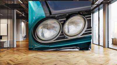 古い自動車のヘッドライト　Headlight of the old car Wall mural